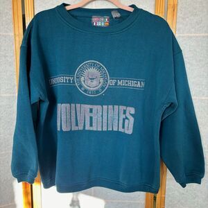 Vintage Womens Sz 2 University of Michigan Wolverines Crew Neck Pullover Sweater
